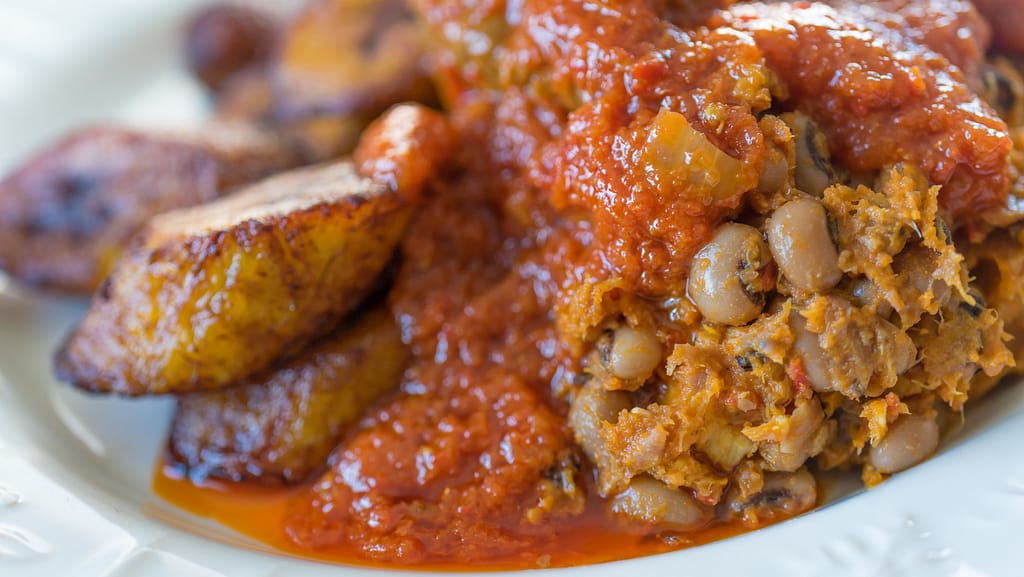 A plate of Nigerian high-calorie foods for weight gain