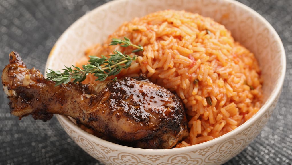 A plate of Nigerian high-calorie foods for weight gain